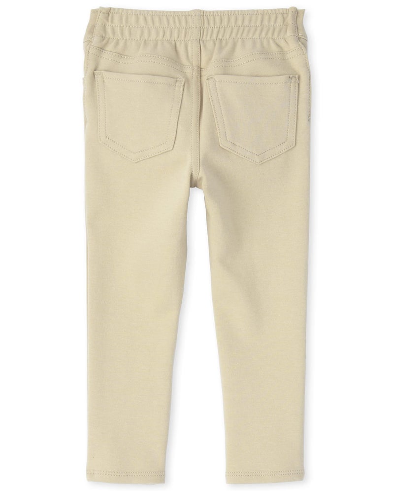 The Children's Place baby girls And Toddler Ponte Pull on Jeggings Jeans, Sandy 2 Pack, 4T US - Image 3